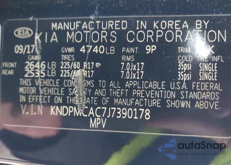 2018 Kia Sportage Lx from USA, damaged, VIN KNDPMCAC7J7390178